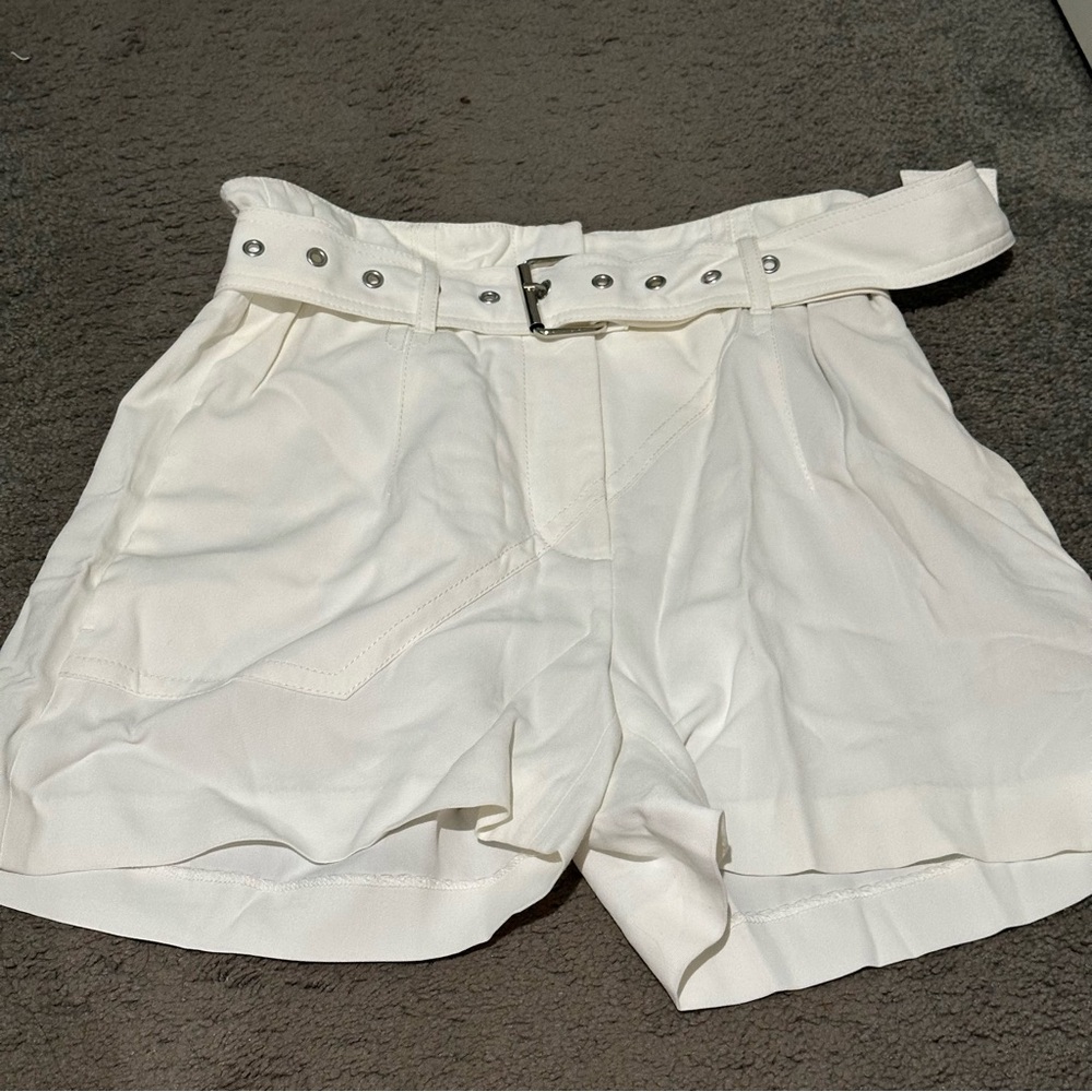 3.1 Philip Lim white shorts with belt size 0